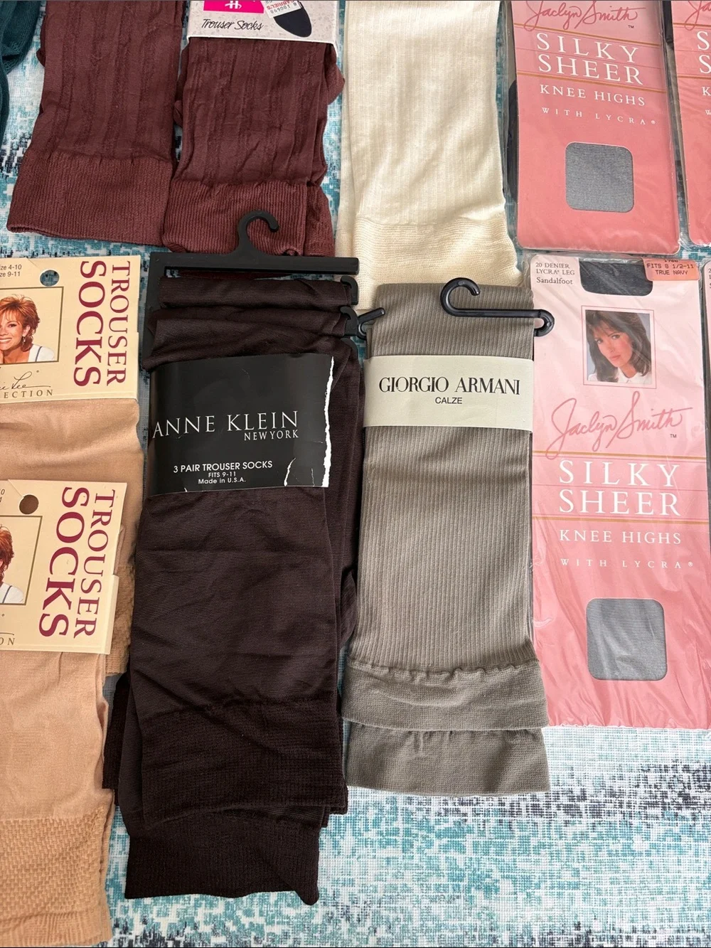 Vintage Deadstock Designer Trouser Socks Knee Highs Lot 13 Pairs NOS